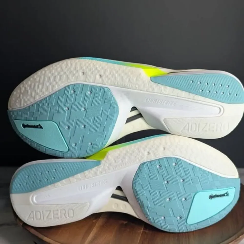 Women Adidas Adizero Boston 13 Flash Aqua Mint Teal White JS4957 Size 9